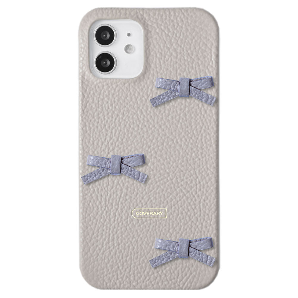 本革 32色 イタリアンシュリンクレザー リボンデコ 背面ケース Galaxyシリーズ