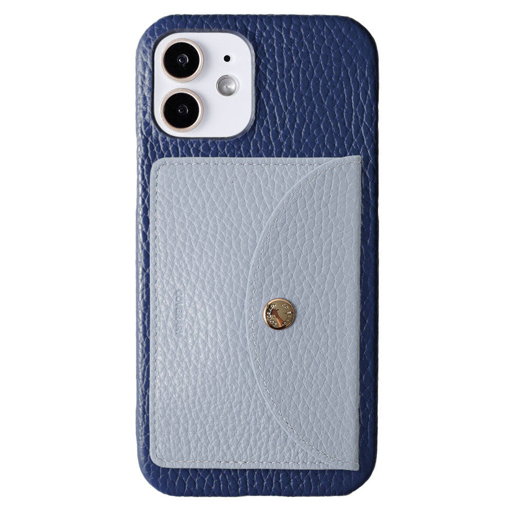 Genuine leather 32 colors Italian shrink leather with selectable vertical/horizontal round card case back case for iPhone series