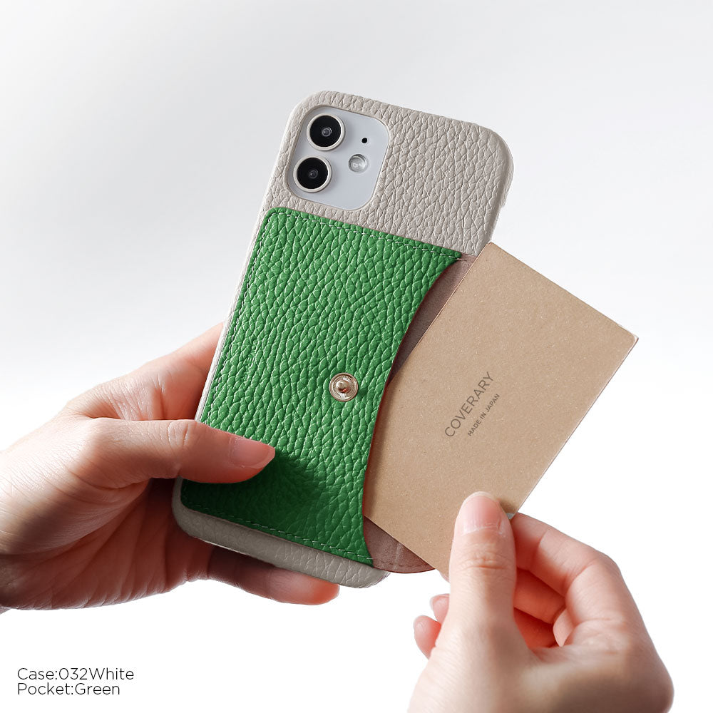 Genuine leather 32 colors Italian shrink leather with selectable vertical/horizontal round card case back case for iPhone series