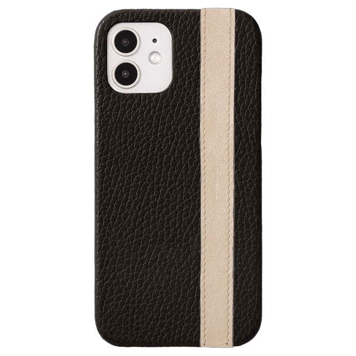 Cuir véritable 32 couleurs cuir italien grainé ligne d'accent coque arrière série Galaxy