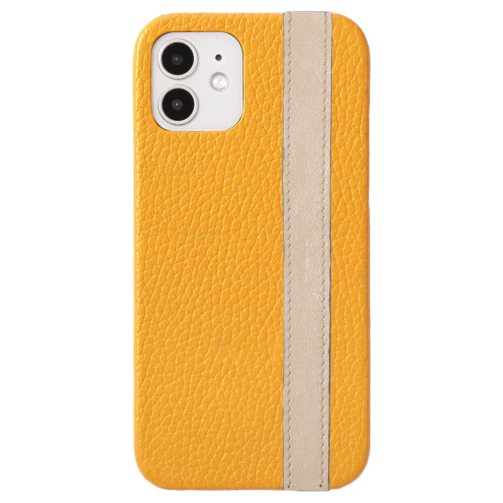 Cuir véritable 32 couleurs cuir italien grainé ligne d'accent coque arrière série Galaxy