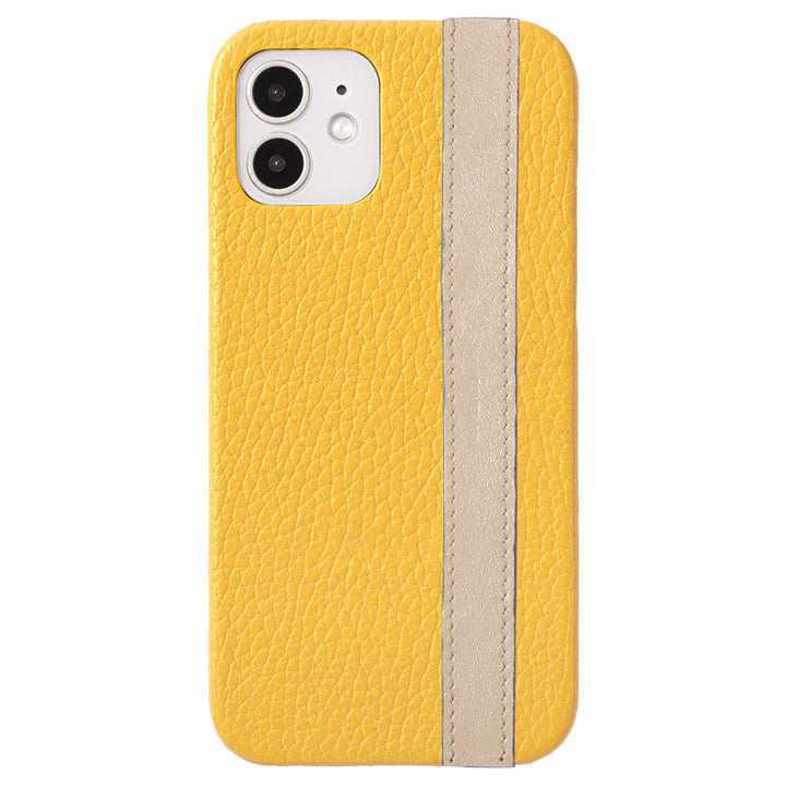 Cuir véritable 32 couleurs cuir italien grainé ligne d'accent coque arrière série Galaxy