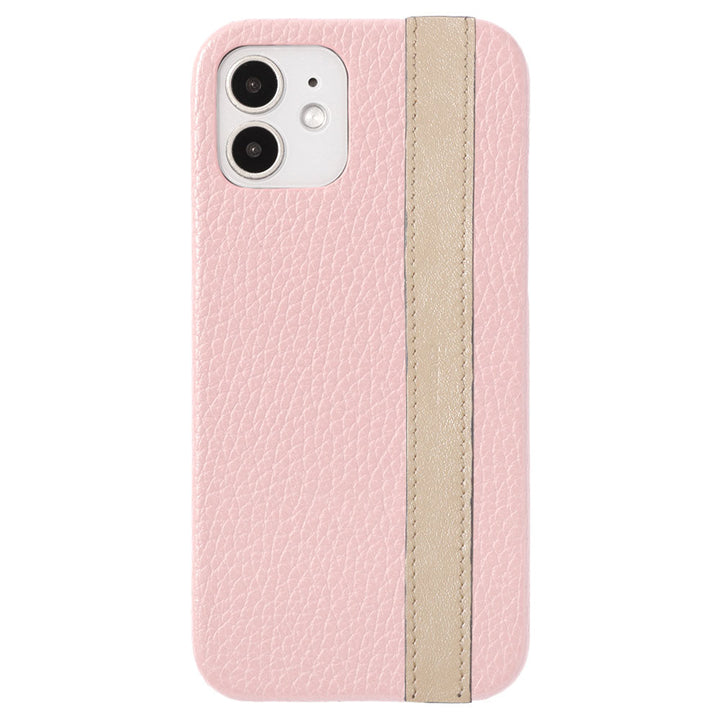 Cuir véritable 32 couleurs cuir italien grainé ligne d'accent coque arrière série Galaxy