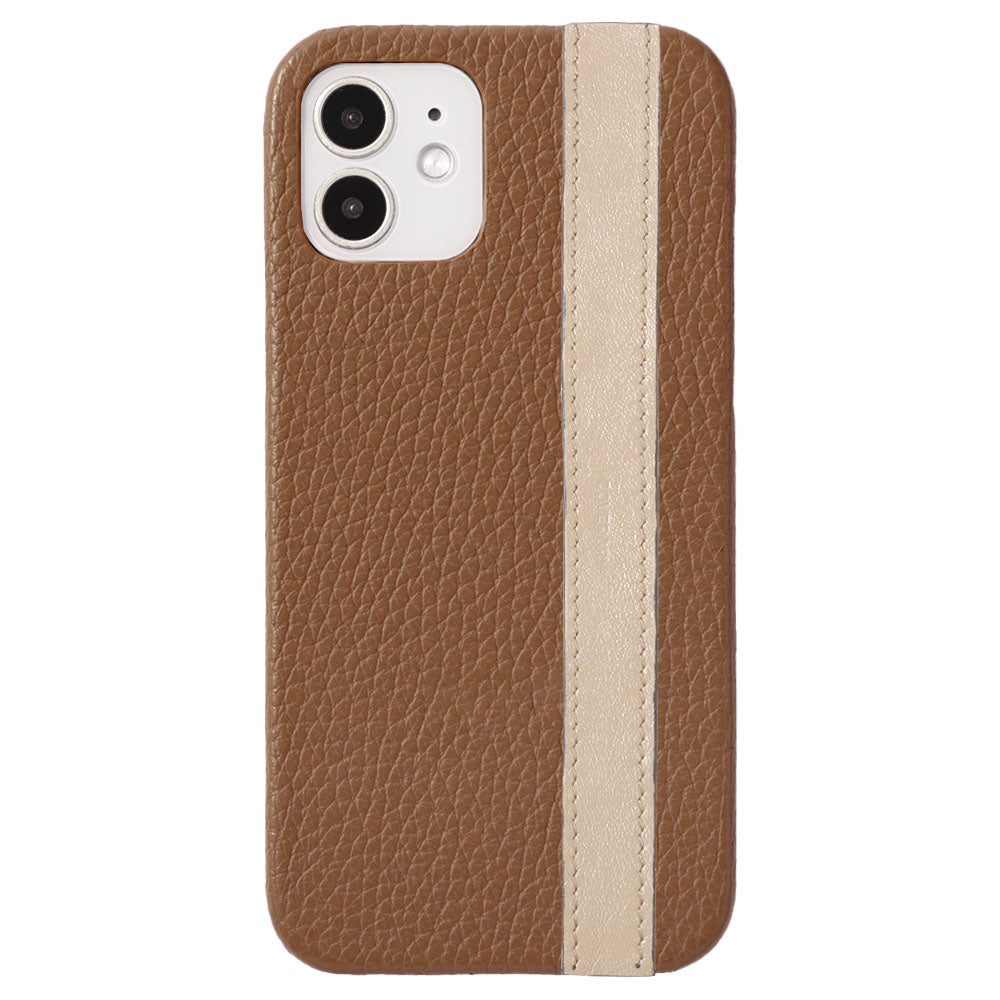 Cuir véritable 32 couleurs cuir italien grainé ligne d'accent coque arrière série Galaxy