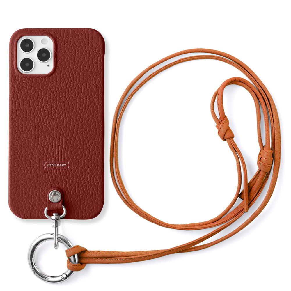 Cuir véritable 32 couleurs cuir italien grainé sangle d'épaule à anneau (sans réglage de la quincaillerie) avec coque arrière série Galaxy