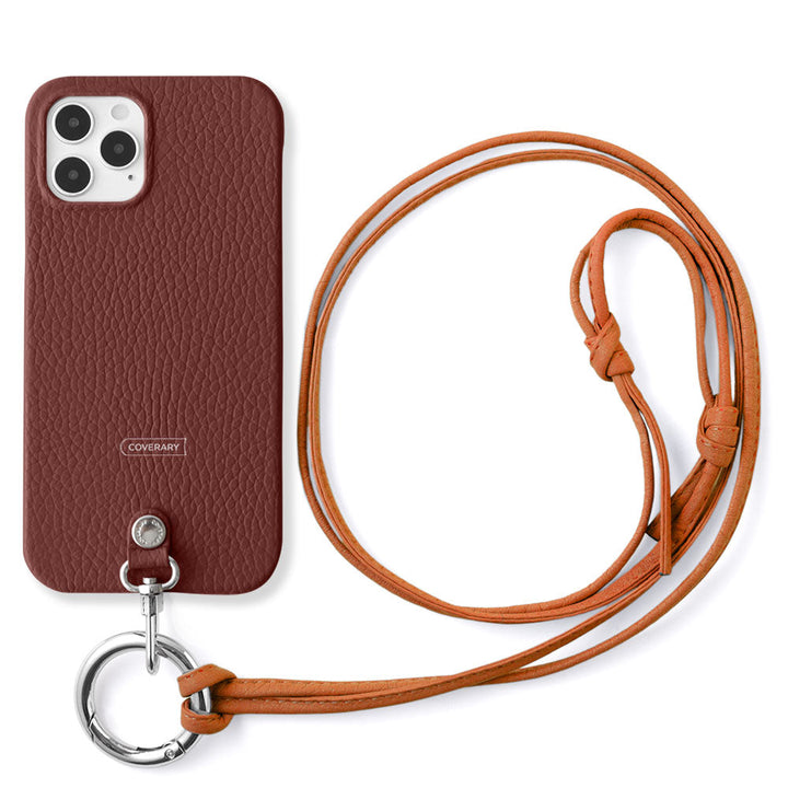 Cuir véritable 32 couleurs cuir italien grainé sangle d'épaule à anneau (sans réglage de la quincaillerie) avec coque arrière série Galaxy