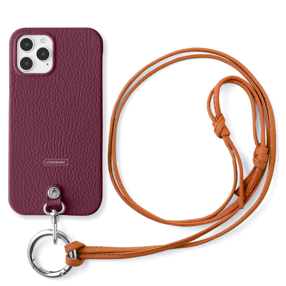 Cuir véritable 32 couleurs cuir italien grainé sangle d'épaule à anneau (sans réglage de la quincaillerie) avec coque arrière série Galaxy