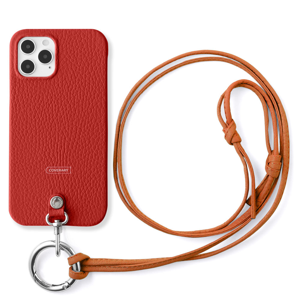 Cuir véritable 32 couleurs cuir italien grainé sangle d'épaule à anneau (sans réglage de la quincaillerie) avec coque arrière série Galaxy