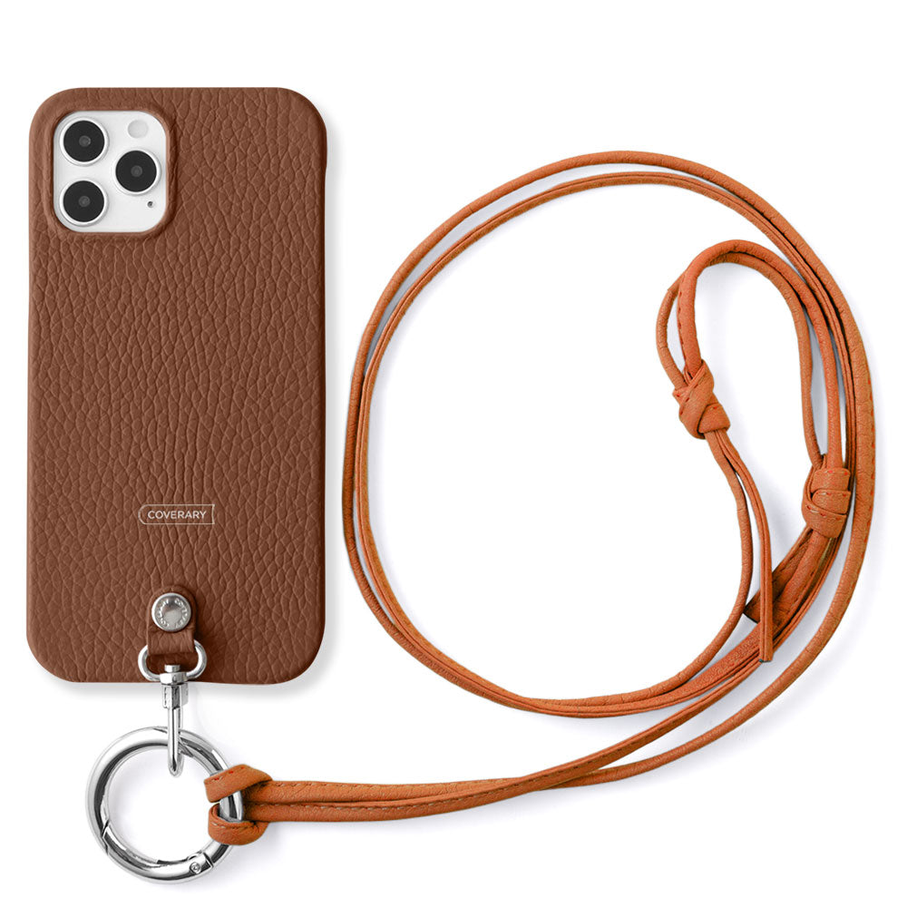 Cuir véritable 32 couleurs cuir italien grainé sangle d'épaule à anneau (sans réglage de la quincaillerie) avec coque arrière série Galaxy