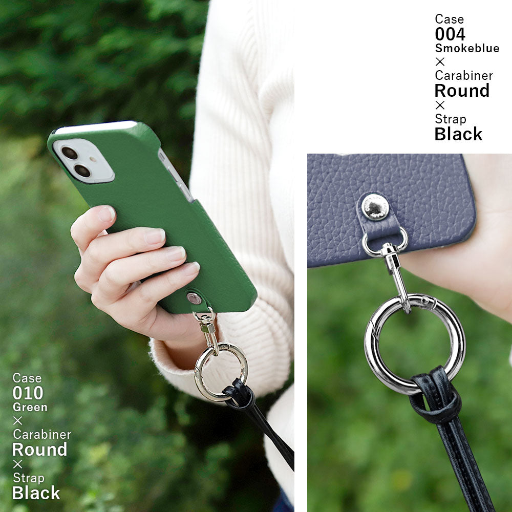 Cuir véritable 32 couleurs cuir italien grainé sangle d'épaule à anneau (sans réglage de la quincaillerie) avec coque arrière série Galaxy