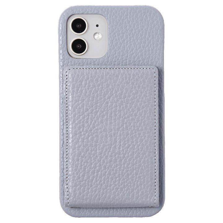 本革 32色 イタリアンシュリンクレザー 縦開きミラー付きカードケース 背面ケース iPhoneシリーズ