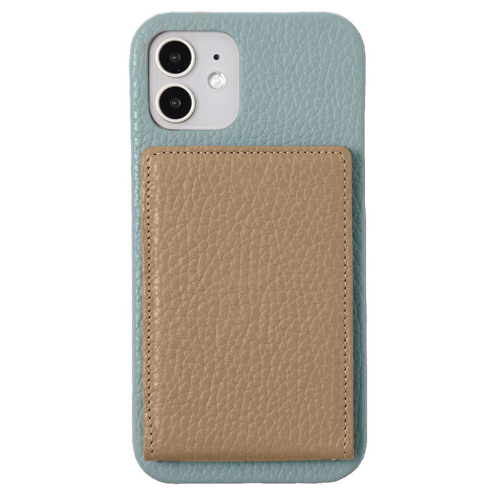 本革 32色 イタリアンシュリンクレザー 縦開きミラー付きカードケース 背面ケース iPhoneシリーズ