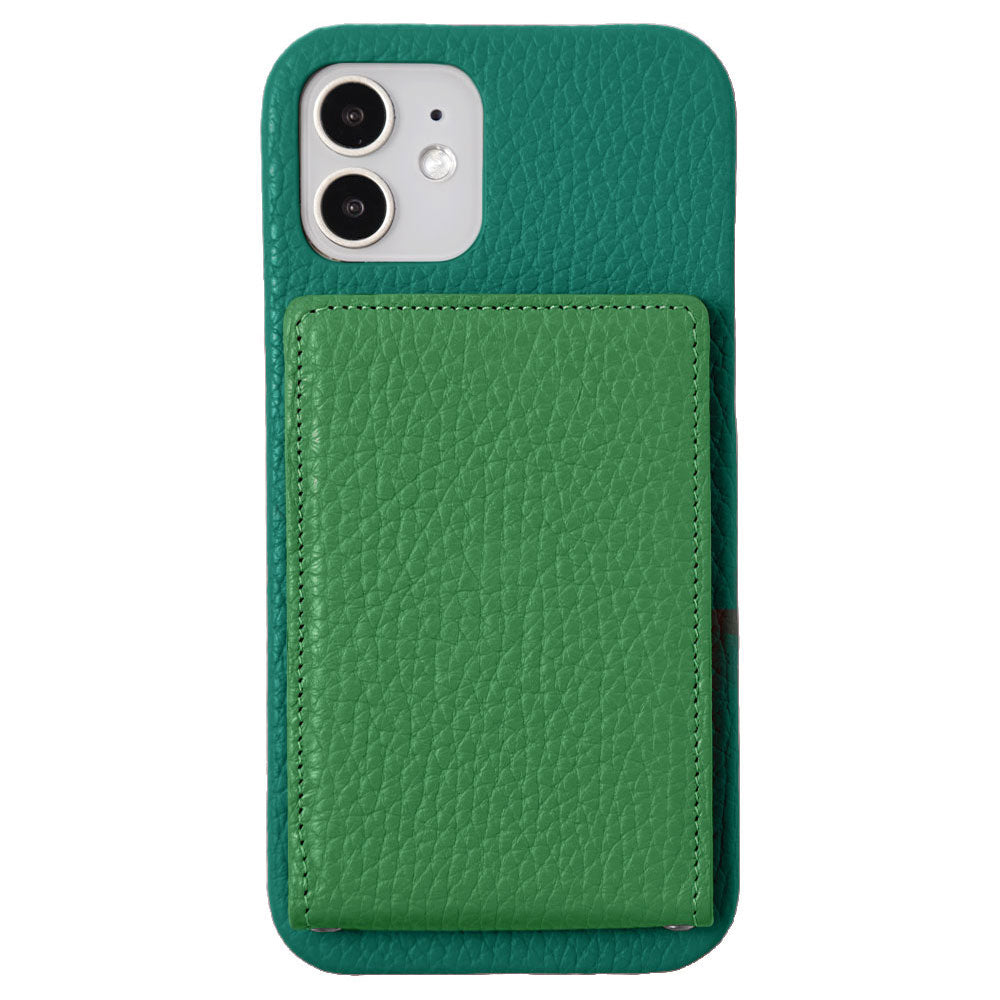 本革 32色 イタリアンシュリンクレザー 縦開きミラー付きカードケース 背面ケース iPhoneシリーズ