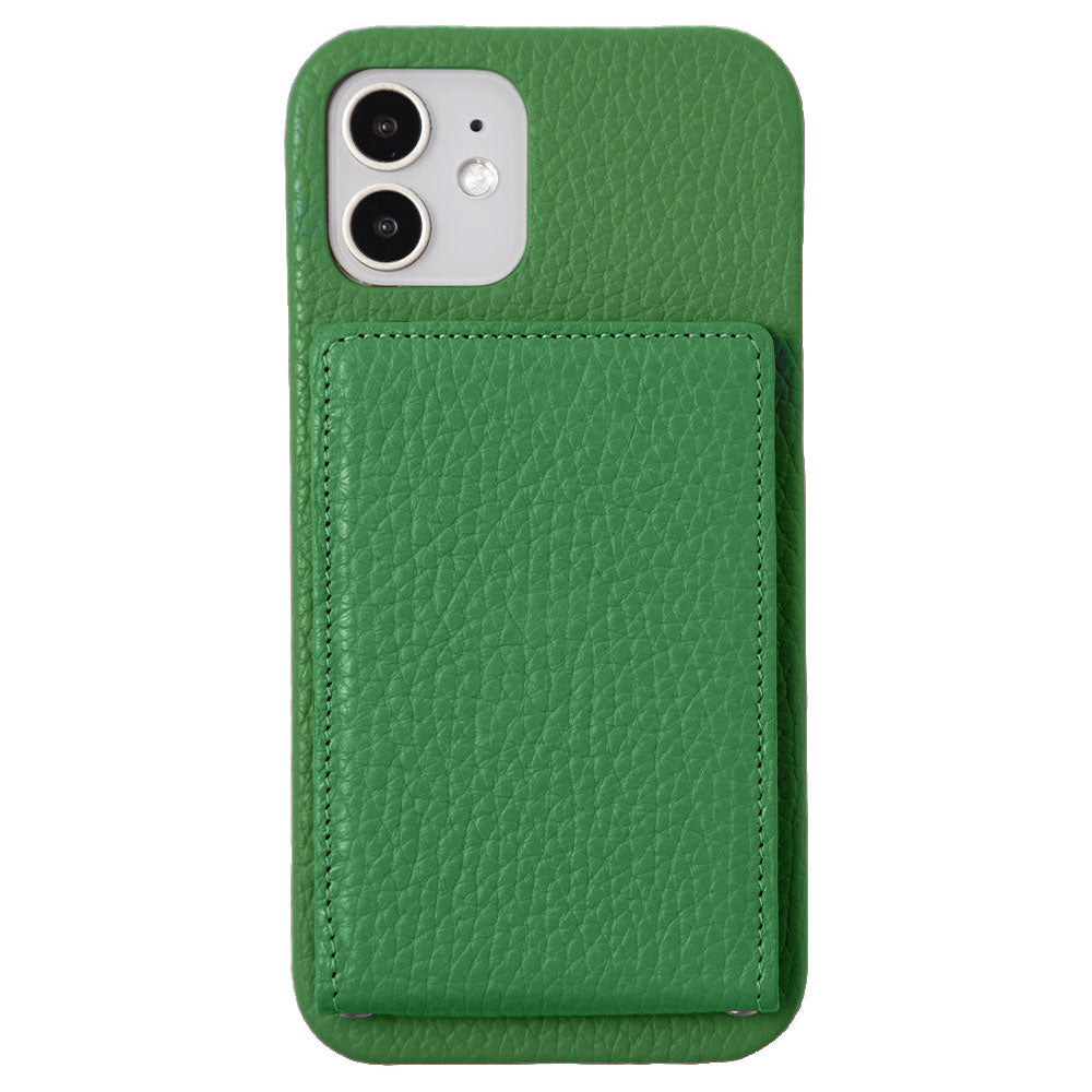 本革 32色 イタリアンシュリンクレザー 縦開きミラー付きカードケース 背面ケース iPhoneシリーズ