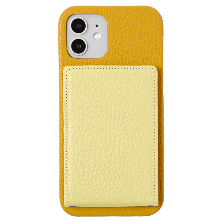 本革 32色 イタリアンシュリンクレザー 縦開きミラー付きカードケース 背面ケース iPhoneシリーズ