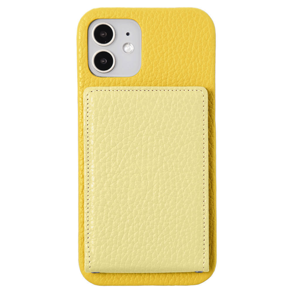 本革 32色 イタリアンシュリンクレザー 縦開きミラー付きカードケース 背面ケース iPhoneシリーズ