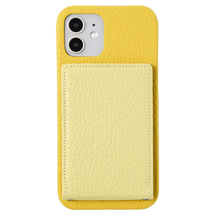 本革 32色 イタリアンシュリンクレザー 縦開きミラー付きカードケース 背面ケース iPhoneシリーズ