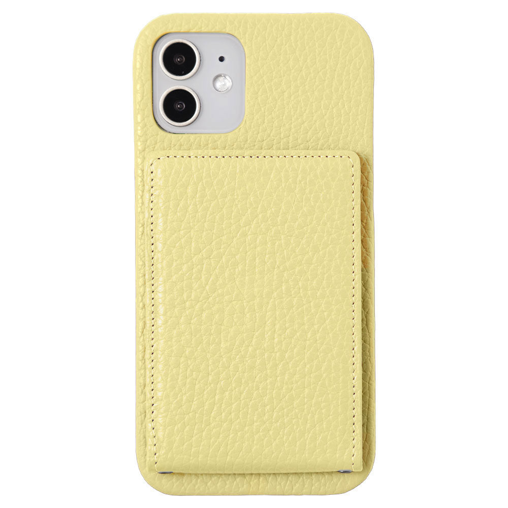 本革 32色 イタリアンシュリンクレザー 縦開きミラー付きカードケース 背面ケース iPhoneシリーズ