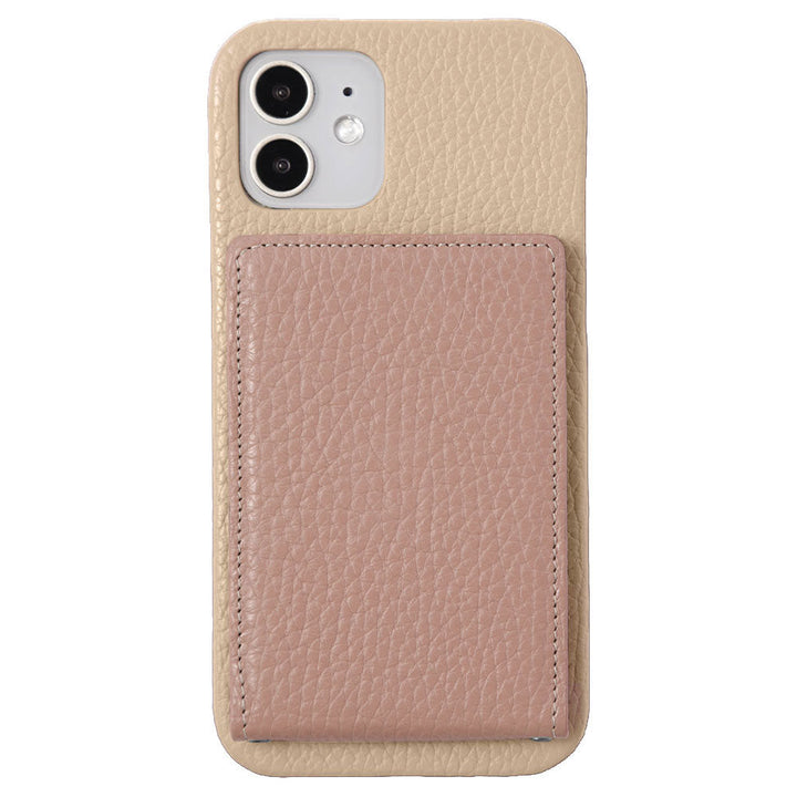 本革 32色 イタリアンシュリンクレザー 縦開きミラー付きカードケース 背面ケース iPhoneシリーズ