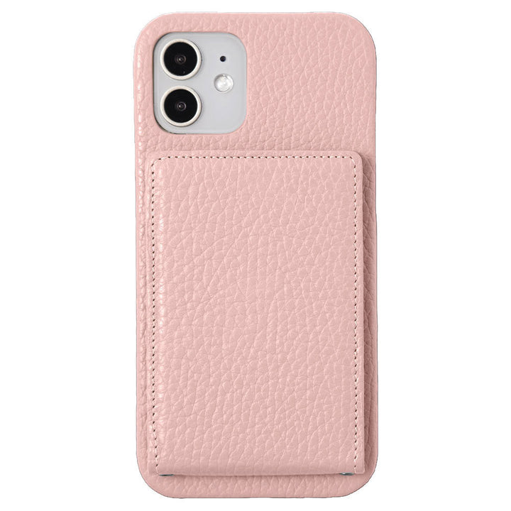 本革 32色 イタリアンシュリンクレザー 縦開きミラー付きカードケース 背面ケース iPhoneシリーズ