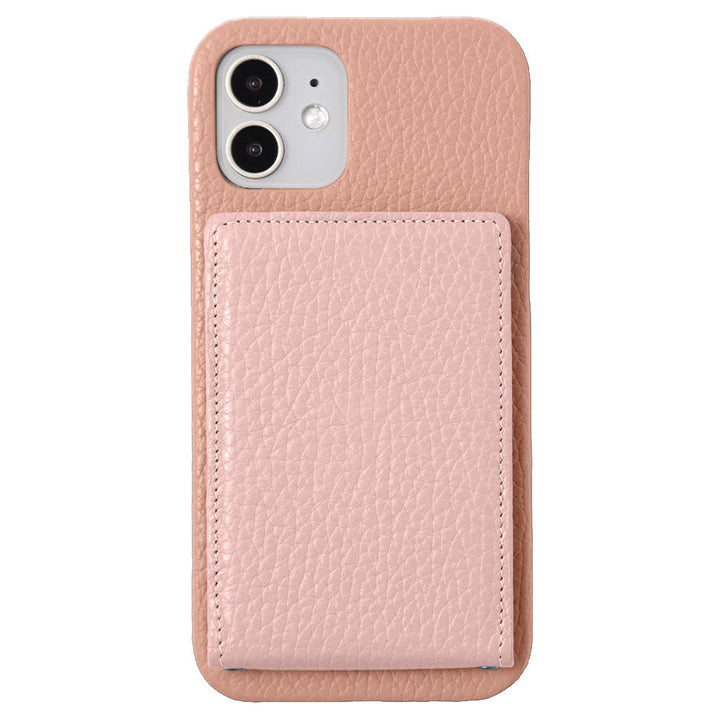 本革 32色 イタリアンシュリンクレザー 縦開きミラー付きカードケース 背面ケース iPhoneシリーズ