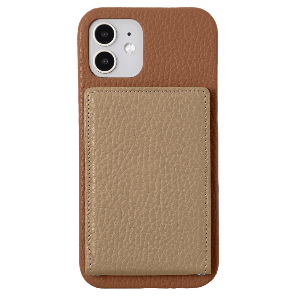 本革 32色 イタリアンシュリンクレザー 縦開きミラー付きカードケース 背面ケース iPhoneシリーズ