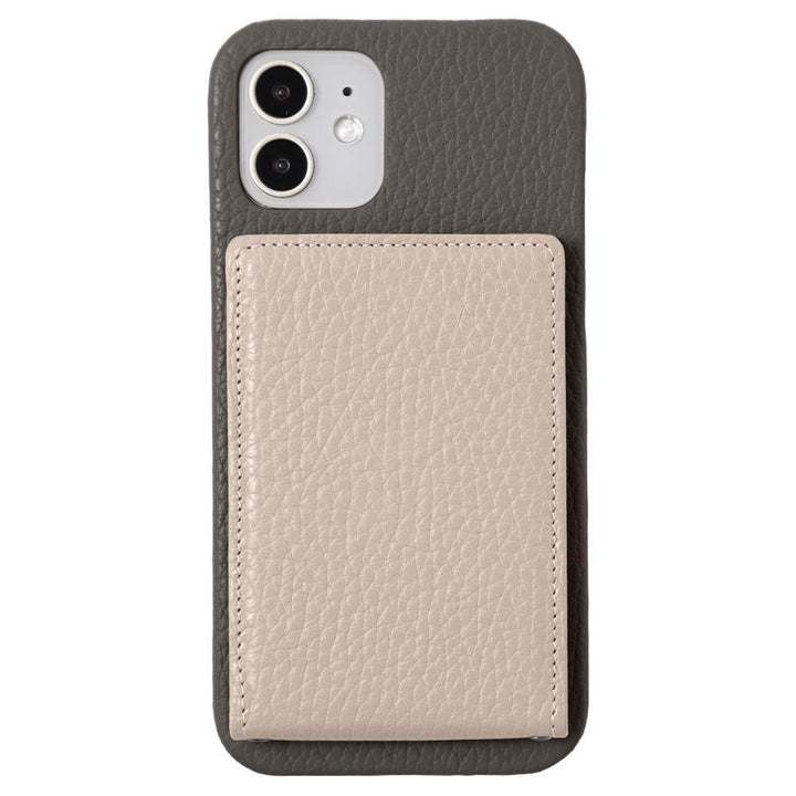 本革 32色 イタリアンシュリンクレザー 縦開きミラー付きカードケース 背面ケース iPhoneシリーズ