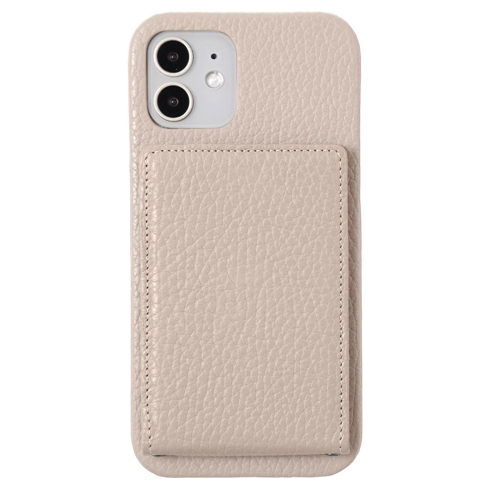 本革 32色 イタリアンシュリンクレザー 縦開きミラー付きカードケース 背面ケース iPhoneシリーズ