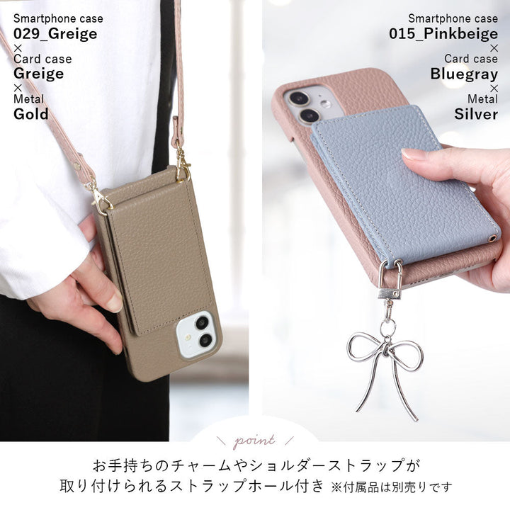 本革 32色 イタリアンシュリンクレザー 縦開きミラー付きカードケース 背面ケース iPhoneシリーズ