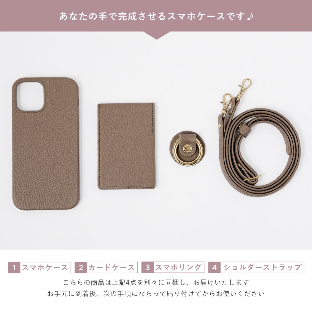 Genuine leather 32 colors Italian shrink leather with mirror & smartphone ring & shoulder strap attached back case Galaxy series