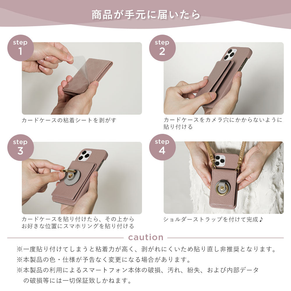 Genuine leather 32 colors Italian shrink leather with mirror & smartphone ring & shoulder strap attached back case for iPhone series