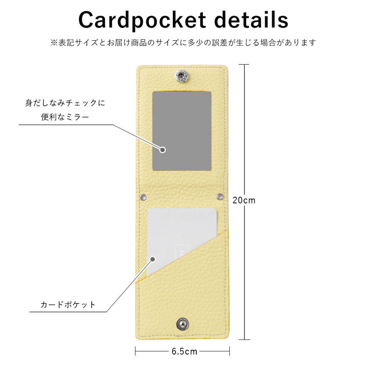 Genuine leather 32 colors Italian shrink leather with mirror & smartphone ring & shoulder strap attached back case for iPhone series