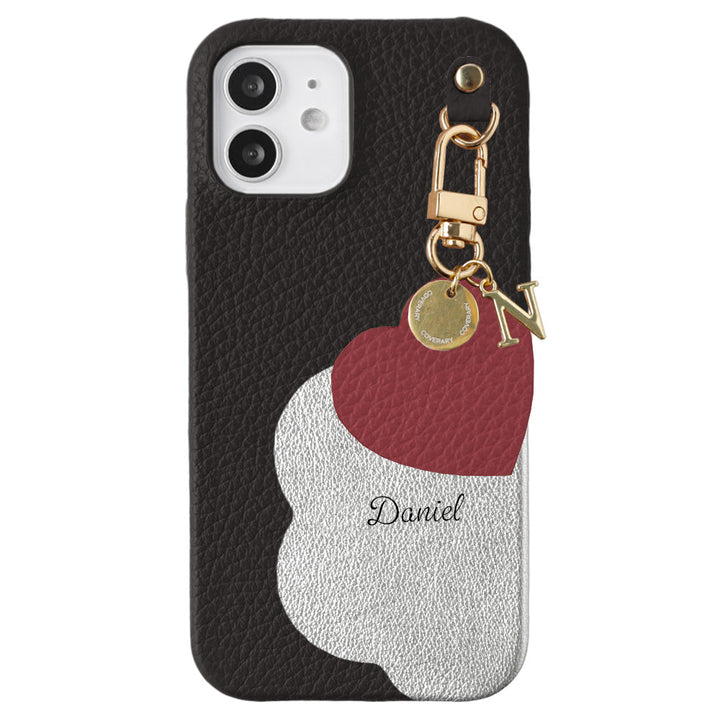 Genuine Leather 32 Colors Italian Shrink Leather Motif Cut Leather Printed Name Initial Charm Back Case Xperia Series