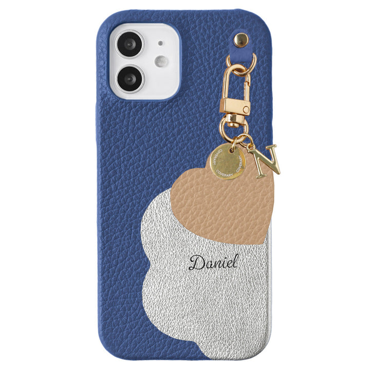 Genuine Leather 32 Colors Italian Shrink Leather Motif Cut Leather Printed Name Initial Charm Back Case Xperia Series