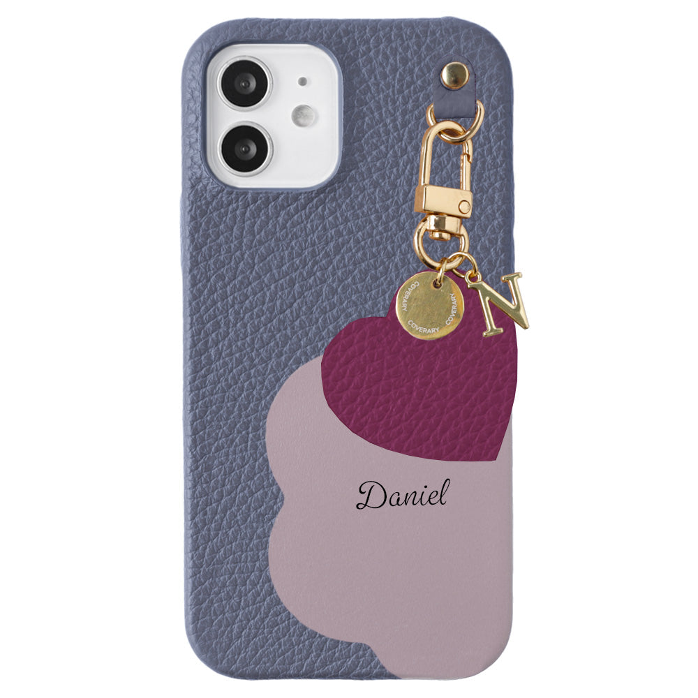 Genuine Leather 32 Colors Italian Shrink Leather Motif Cut Leather Printed Name Initial Charm Back Case Xperia Series