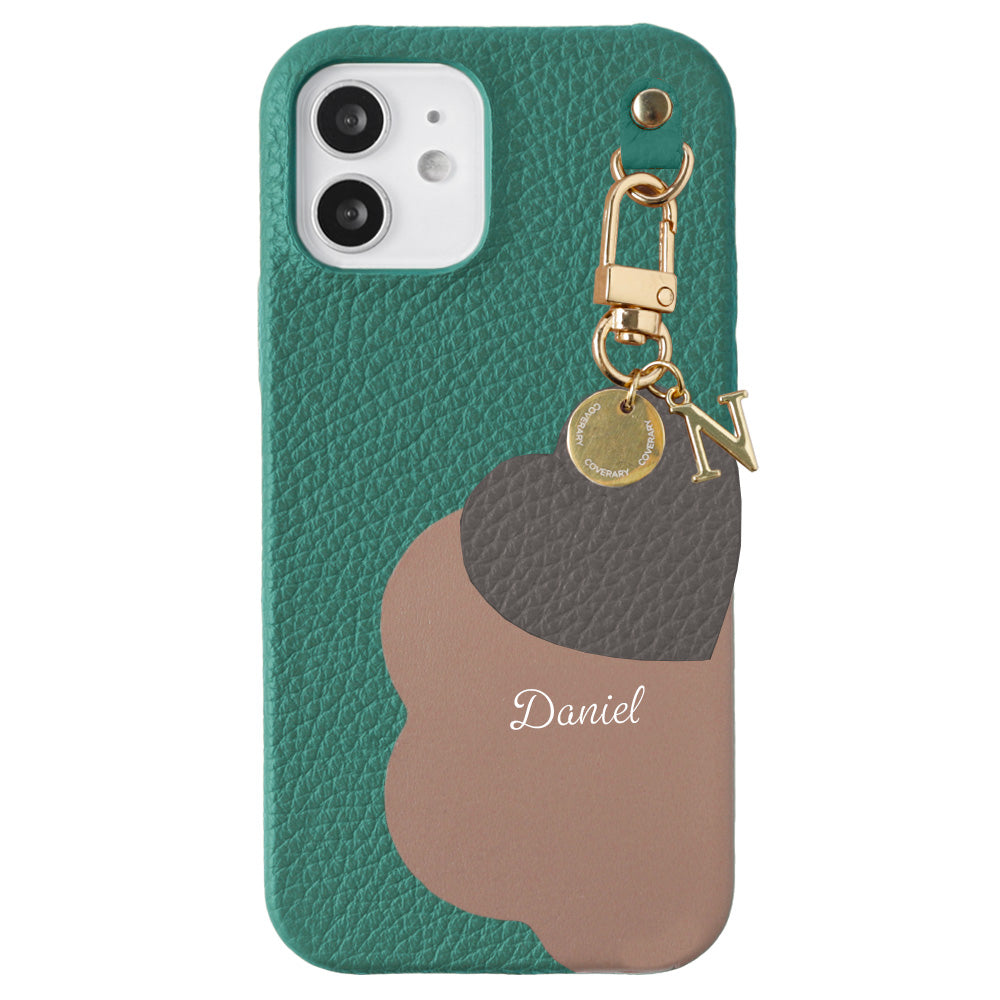 Genuine Leather 32 Colors Italian Shrink Leather Motif Cut Leather Printed Name Initial Charm Back Case Xperia Series