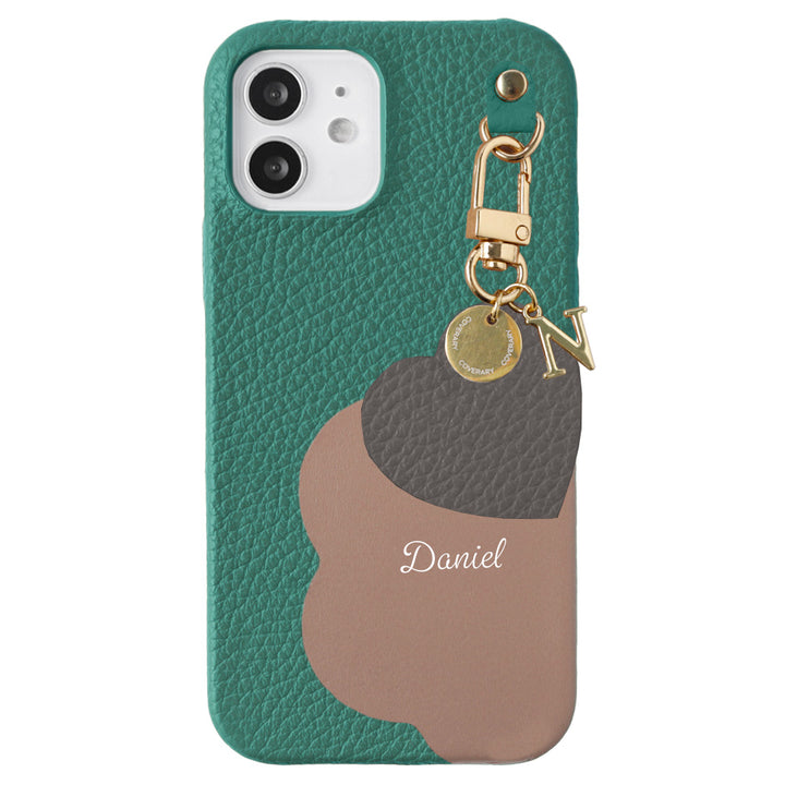 Genuine Leather 32 Colors Italian Shrink Leather Motif Cut Leather Printed Name Initial Charm Back Case Xperia Series