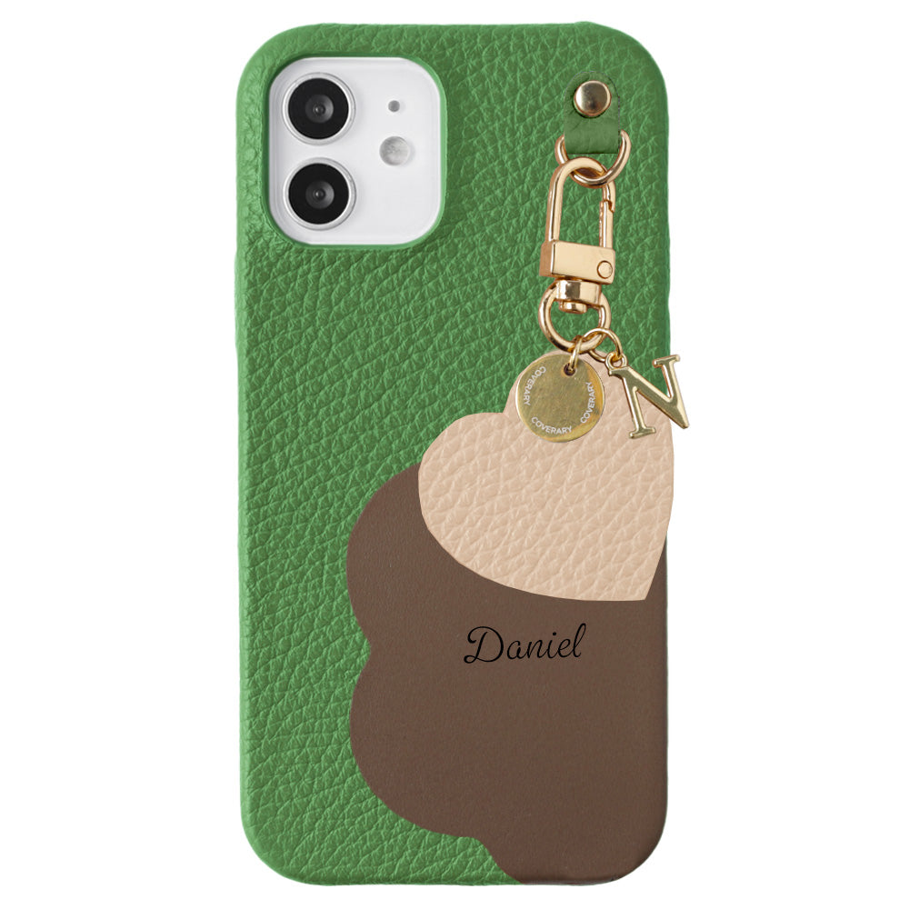 Genuine Leather 32 Colors Italian Shrink Leather Motif Cut Leather Printed Name Initial Charm Back Case Xperia Series