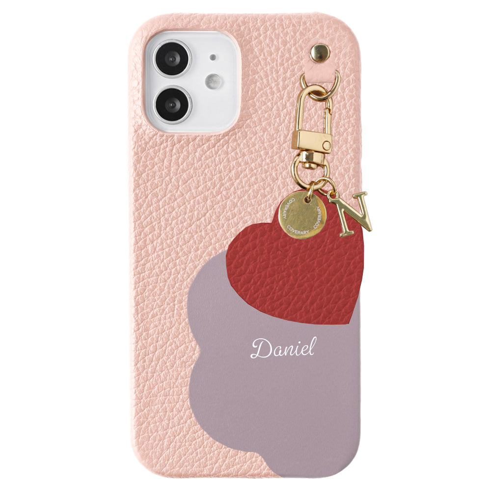 Genuine Leather 32 Colors Italian Shrink Leather Motif Cut Leather Printed Name Initial Charm Back Case Xperia Series
