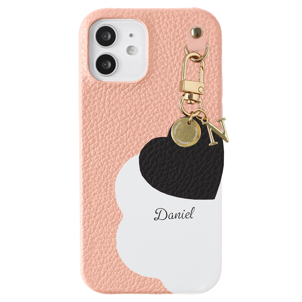 Genuine Leather 32 Colors Italian Shrink Leather Motif Cut Leather Printed Name Initial Charm Back Case Xperia Series