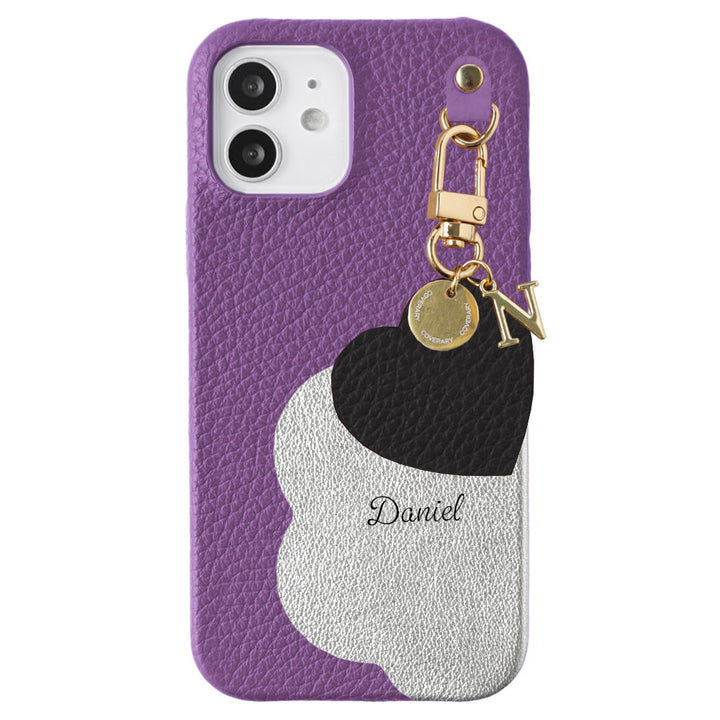 Genuine Leather 32 Colors Italian Shrink Leather Motif Cut Leather Printed Name Initial Charm Back Case Xperia Series