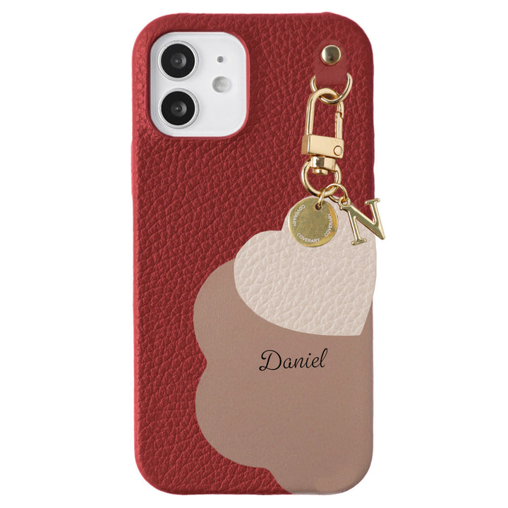 Genuine Leather 32 Colors Italian Shrink Leather Motif Cut Leather Printed Name Initial Charm Back Case Xperia Series