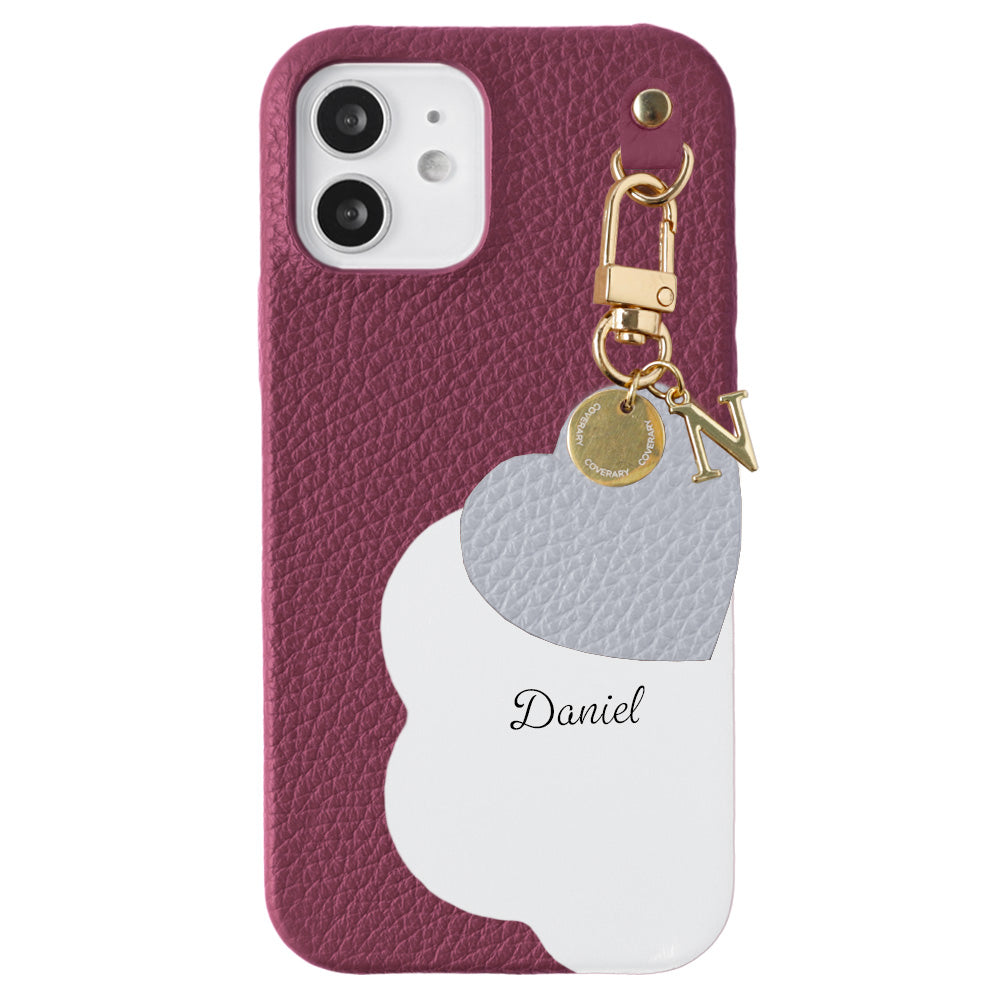 Genuine Leather 32 Colors Italian Shrink Leather Motif Cut Leather Printed Name Initial Charm Back Case Xperia Series