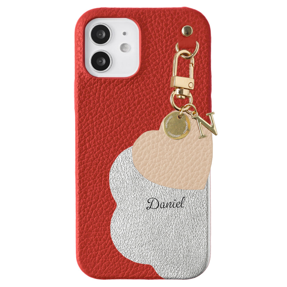 Genuine Leather 32 Colors Italian Shrink Leather Motif Cut Leather Printed Name Initial Charm Back Case Xperia Series