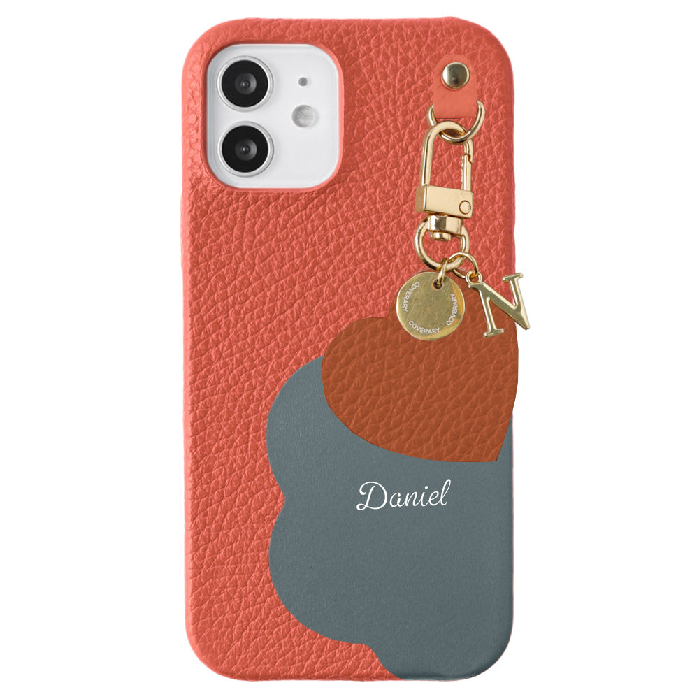 Genuine Leather 32 Colors Italian Shrink Leather Motif Cut Leather Printed Name Initial Charm Back Case Xperia Series