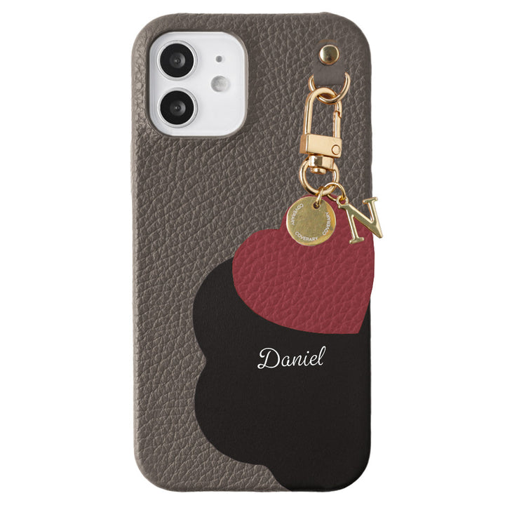 Genuine Leather 32 Colors Italian Shrink Leather Motif Cut Leather Printed Name Initial Charm Back Case Xperia Series