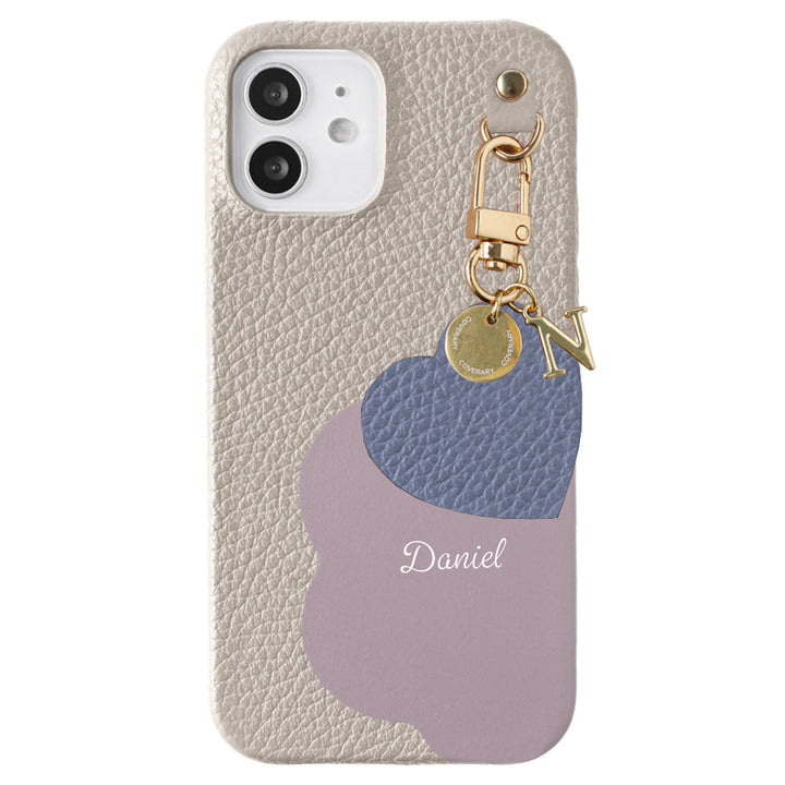 Genuine Leather 32 Colors Italian Shrink Leather Motif Cut Leather Printed Name Initial Charm Back Case Xperia Series