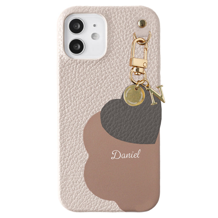 Genuine Leather 32 Colors Italian Shrink Leather Motif Cut Leather Printed Name Initial Charm Back Case Xperia Series