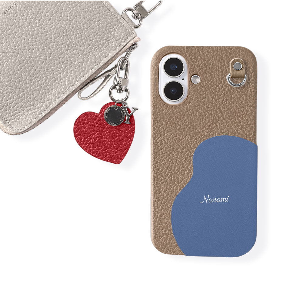 Genuine Leather 32 Colors Italian Shrink Leather Motif Cut Leather Printed Name Initial Charm Back Case Xperia Series