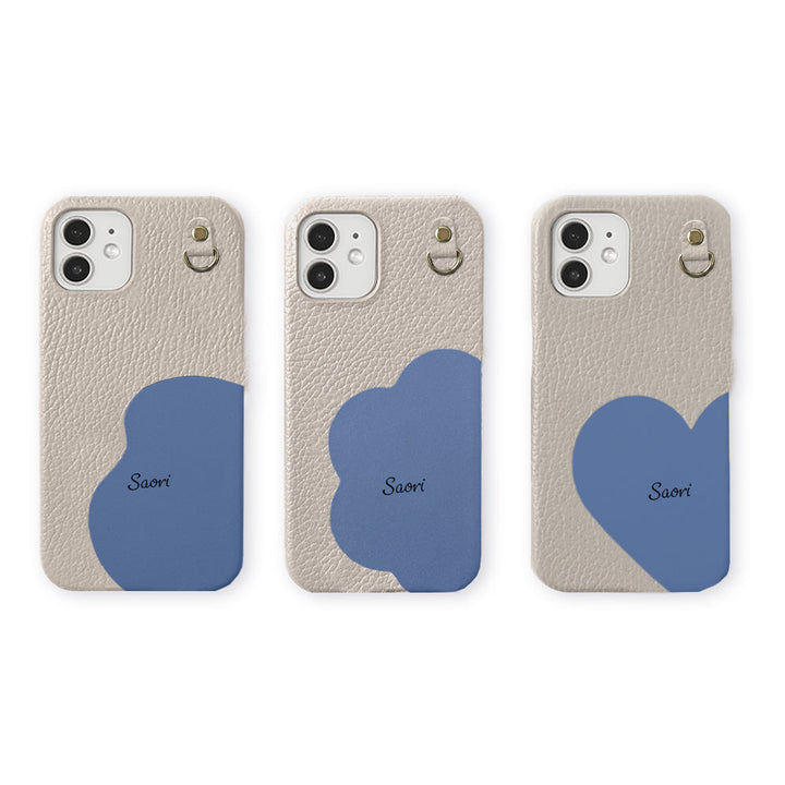 Genuine Leather 32 Colors Italian Shrink Leather Motif Cut Leather Printed Name Initial Charm Back Case Xperia Series